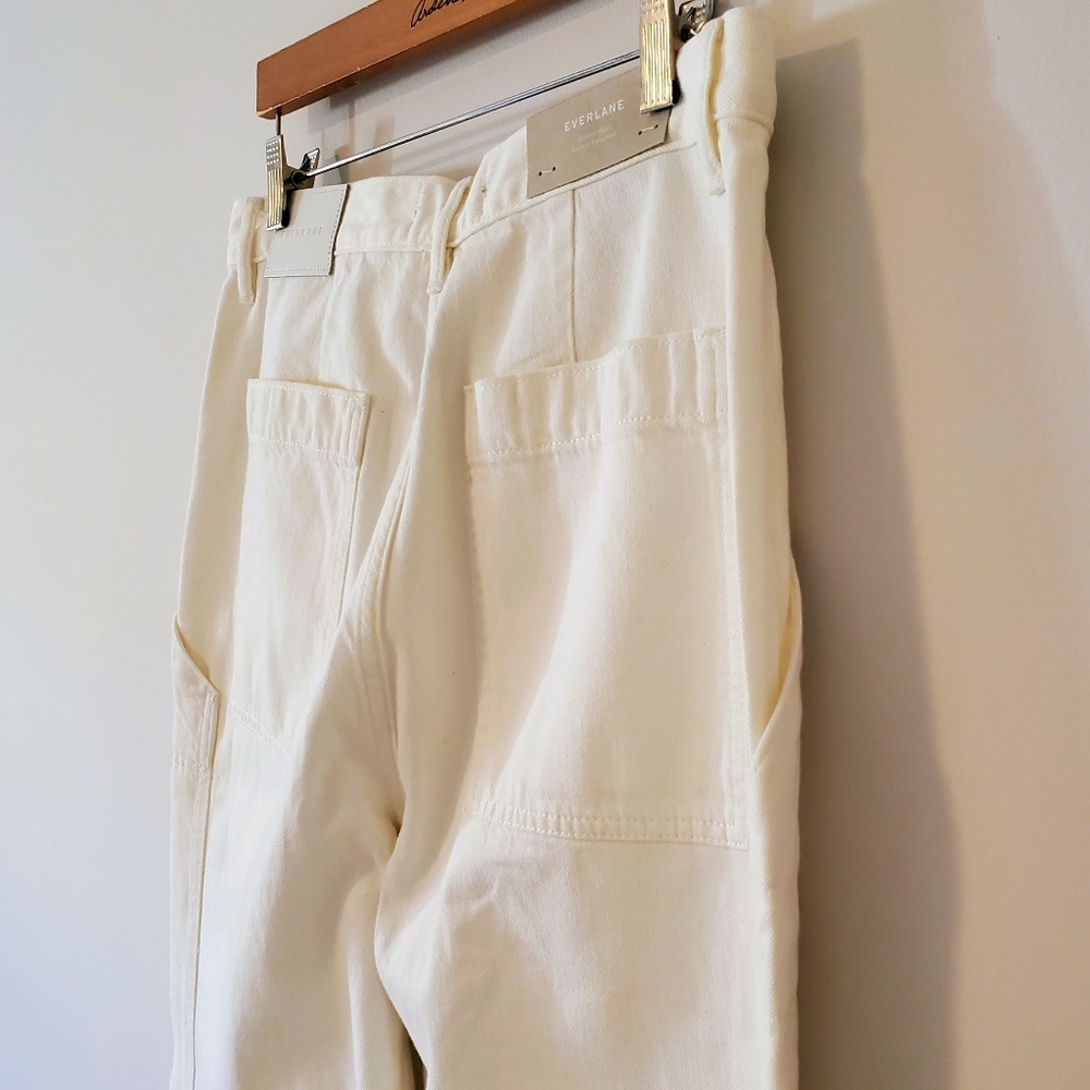 NWT Everlane The Carpenter Jean Relaxed Wide Leg Patch Pockets In Bone Size 30 - Picture 6 of 16